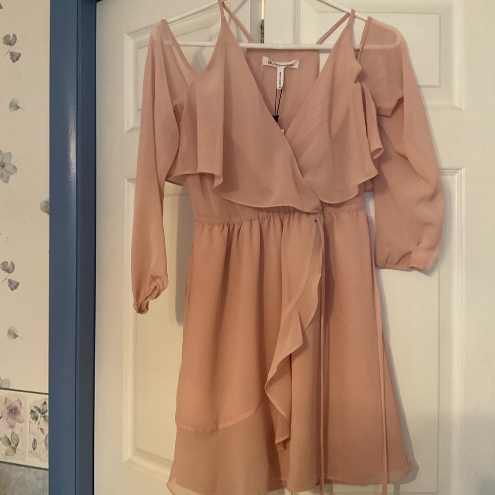 Light pink BCBGeneration off the shoulder dress